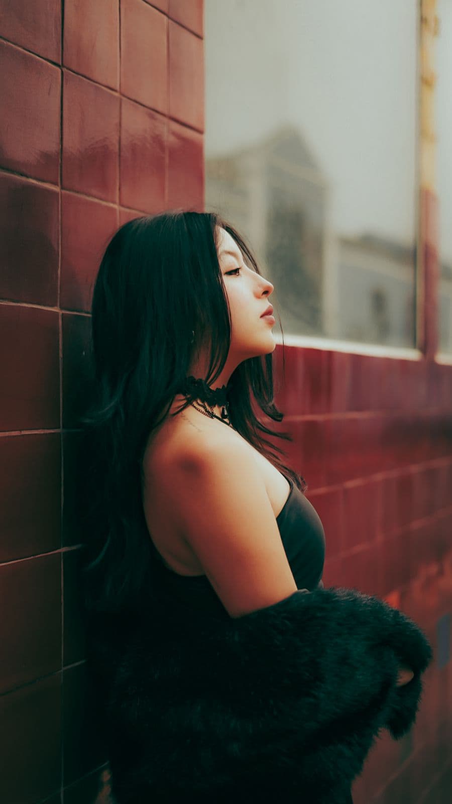 Woman in a flowing dress, editorial fashion photograph